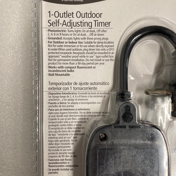 Westek 1-Outlet Outdoor Self-Adjusting Timer. Grounded outlet, Photoelectric. - Picture 5 of 5